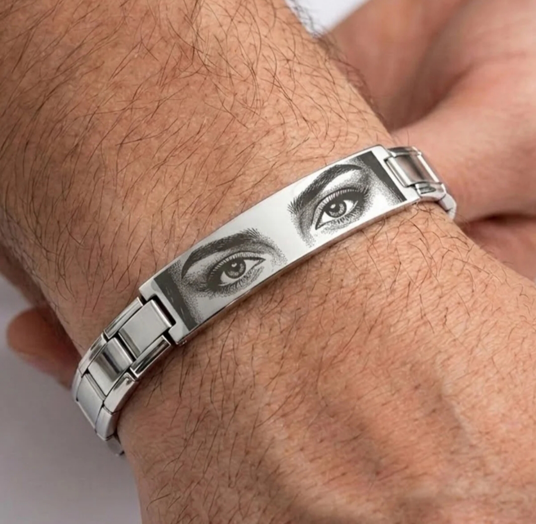Çelik Plakalı Nominal Göz Bileklik