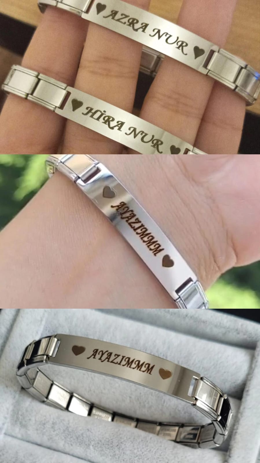 Çelik Kişiye Özel Plakalı Nominal Bileklik